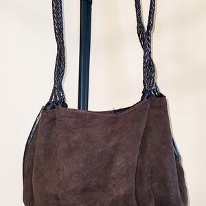 Elegant Brown Suede Shoulder Bag